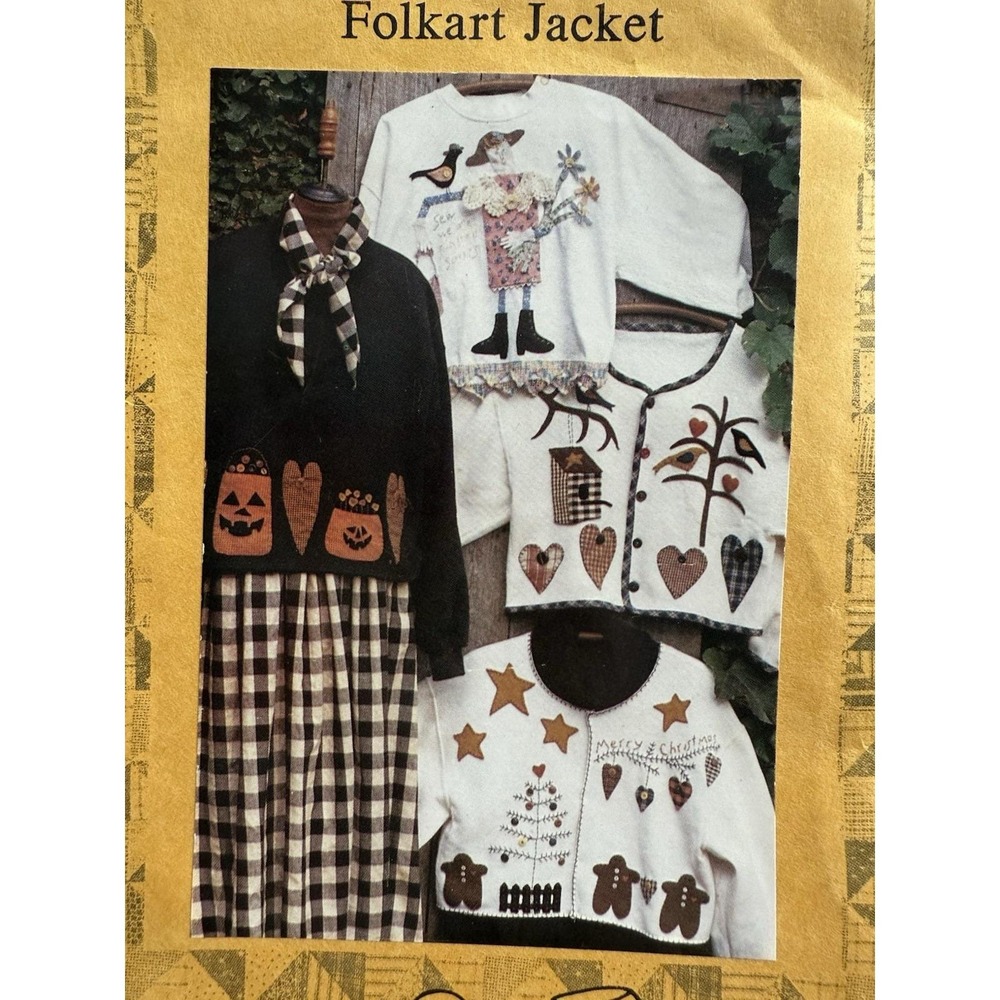 Kindred Spirits Folkart Jacket Sweatshirt‎ Sewing Pattern uncut